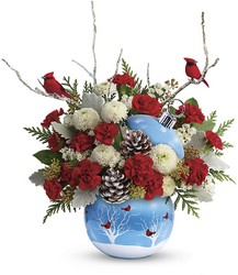 Teleflora's Cardinals In The Snow Ornament from Chillicothe Floral, local florist in Chillicothe, OH